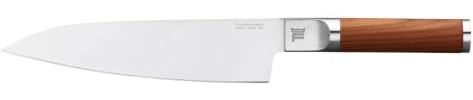 Fiskars Norden Kochmesser, Klingenlänge 21,1 cm, Großes Allzweckmesser mit Klinge aus deutschem Stahl und Griff aus finnischem Birkenholz, Stahl/Holz, Braun, 1026419