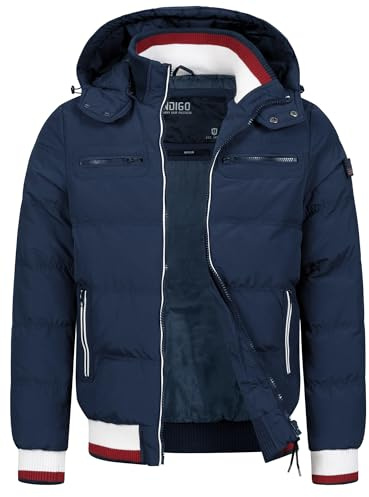 Indicode Hombres Marlon Chaqueta acolchada con aspecto de chaqueta de plumón Navy Mix M