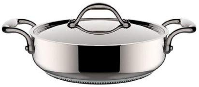 Lagostina LAGISTINA - Accademia - Low CASSERUOLA 2 Steel Handles with Lid CM.28 - LT.5,5 - Suitable for Induction Floor - LAGOFUSION