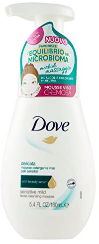 Dove Mousse Detergente Viso Delicata, Per Pelli Sensibili, Camomilla, 160 Millilitro