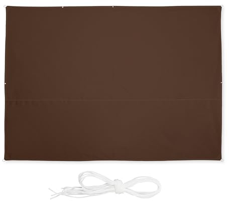 Relaxdays rektangulära solsegel 2,5 x 3,5 m, vattenavvisande, UV-beständig, med spännlinor, terrass, balkong, beige