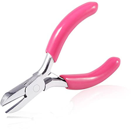 SPEEDWOX Pince diagonale mini, 7,6 cm - Pinces à fil avec petit manche en PVC rose - Pinces à bijoux pour perler, fabrication de bijoux, loisirs créatifs et fournitures artisanales