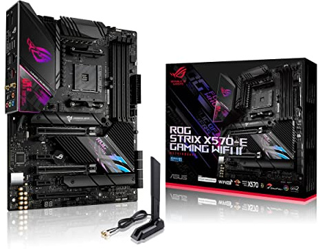 ASUS ROG Strix X570-E Gaming WiFi II AMD AM4 X570S ATX Gaming Carte mère (PCIe 4.0, dissipateur Thermique PCH Passif, 12 + 4 Niveaux d'alimentation, WiFi 6E, 2,5 Go LAN, USB 3.2 Gen 2 Type C et Aura