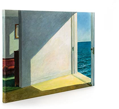 ShopArt - Malbild mit Pinseleffekt Hopper Rooms by the Sea (Zimmer am Meer) - Fine Art Druck auf Leinwand in hoher Auflösung (70 x 100 cm)