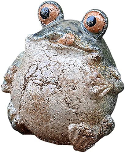 Keramik Frosch Statue Ornamente Balkon Gartendekoration Outdoor Tierfiguren, L 6,50 XB 6,69 XH 7,48
