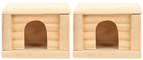 Mipcase 2stücke Natürliche -hamsterhütte Mit Abnehmbarem Spielzeug Für Hamster Und Ratten Und Gemütlich Zuhause Für Kleine Haustiere