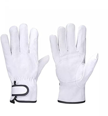 Samnuerly Arbeitshandschuhe aus Leder Doppelschichtiger Handschuh aus Leder (Farbe : Weiß, Größe : Code 3XL) (Code Weiß XL)