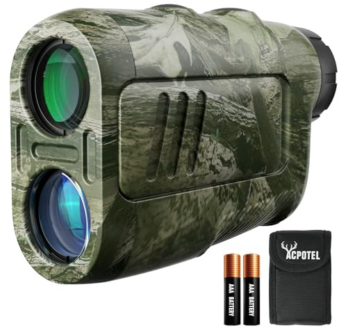 ACPOTEL Télémètre de Chasse Precision, Précision ±0.5yd, Portée 1000Yd, Grossissement 6X, Mode Pluie & Brouillard, Mesure Instantanée en 0.3s | Télémètre Laser Léger et Résistant pour la Chasse