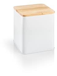 Tescoma 900838 Barattolo in latta per alimenti, contenitore metallo con coperchio in bamboo, 10 x 10 x 10,5 cm