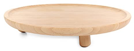 HOMLA Bambou Runde Servierplatte, Runde Form, Natürliches Material, zum Servieren Verschiedener Köstlichkeiten, Durchmesser 32 cm