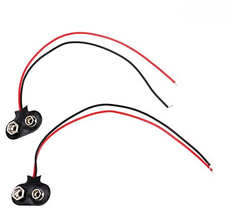 ACICS 5pcs / Lot 9V Clips de batería 15 cm Conexión de Cable Rojo Oscuro Hebilla del Conector
