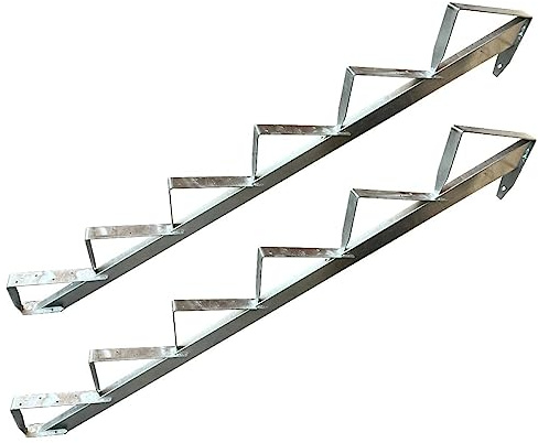Treppenholm Holz-Treppe Treppenwange Treppenrahmen Verzinkt / Wählbar 2 - 6 Stufen (6 Stufen)