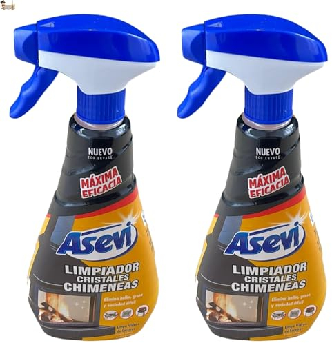 BricoLoco.com Limpia cristales estufa, chimenea, horno, barbacoa. Pack 2 uds. Spray pulverizador 650 ml. Potente limpiador hollín, grasa y suciedad difícil (2)