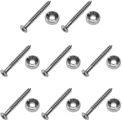EMSea 8 Sets E-Gitarren-Bass-Hals-Befestigungsschrauben 44,5 X 4,5 Mm Metallhülsen-Bolzenverbindungsbuchsen Schrauben für E-Akustikgitarren-Bass Silber
