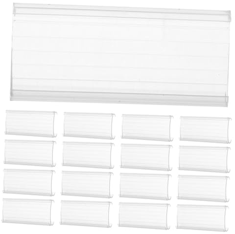 Parliky 20 Stück Preisschildhalter Transparent 75mm Länge Pvc Whiteboard Mit Clip Für Supermarkt Regal Warenschildhalter Wiederverwendbar Multifunktional