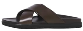 JACK & JONES Homme Leather Jfwverona Sandales en Cuir, Marron/Pierre, 41 EU