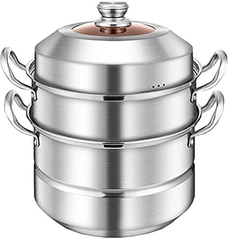CRBUDY Pentola per Cottura a Vapore/pentola per zuppa/Acciaio Inossidabile Alimentare 304, Fondo della pentola a Strato Singolo Extra Spesso, Frutti di Mare al Vapore, zuppa di Pollo in u