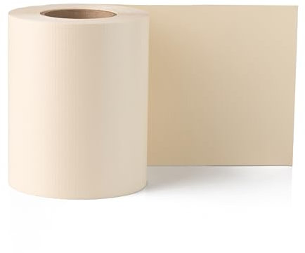 Electronicx Bande brise-vue en PVC crème (RAL 1015) - Film de clôture à double fil - 35 m x 19 cm - 450 g/m² - Résistant aux UV - Opaque - Avec 20 clips de fixation