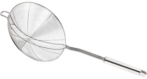 CIYODO Küchensieb Aus Edelstahl Durchmesser Siebkelle Mit Griff Für Heiße Töpfe Nudelsieb Zum Abgießen Von Pasta Gemüse Und Frittiergut Hitzebeständige Drahtschaumlöffel Für Küche