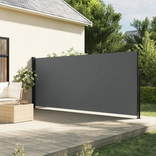 Somanki Seitenmarkise Ausziehbar Anthrazit 180x500 cm, Balkon Markise, Sonnenschutz, Balkon überdachung, Sonnenmarkise, Terrassen-markisen - 4004458