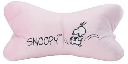 United Labels The Peanuts Snoopy Leseknochen - Nackenkissen Nackenrolle Lesekissen Kissen Stützkissen für Bücher und Tablets Rosa 40 x 20 cm