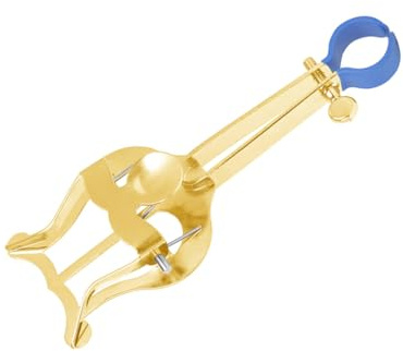 TOYANDONA Pince à Partition Trompette Portable Réglable en Métal Doré et Bleu, Clip Léger Ressort Antidérapant pour Lyre de Musique, Accessoire Compact pour Musiciens Nomades