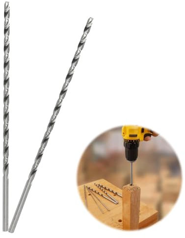 Lot de 2 forets hélicoïdaux de 5 mm de long en acier à haute teneur en carbone - Accessoires pour perçage du bois, du plastique et de l'aluminium - Argenté