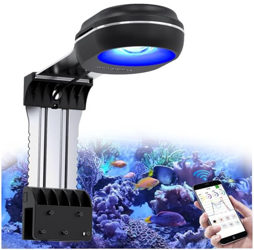 PopBloom RL60 WiFi LED Aquarium Beleuchtung 60W für Meerwasser, Reef Coral Fish Nano Salzwasser, Hohe Leistung, APP Unterstützung für Deutsch (60W WiFi Schwarz)