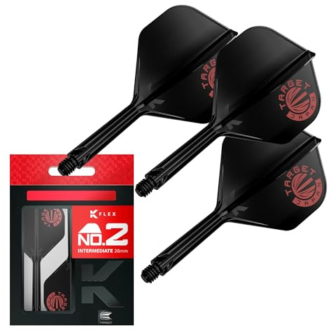 Target Japan K-FLEX LIMITED EDITION Black x Brick Red Flights and Shafts | Black x Brick Red Design | Shaft and Flight Integrated Design | 3 Piece | Professional Dart Accessories (26mm NO2 (Standard))
