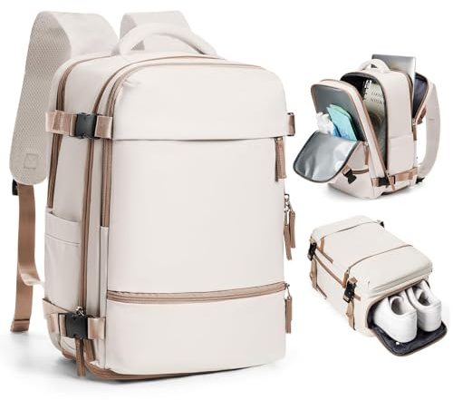 SZLX Großer Reiserucksack Damen,Vakuum Rucksack mit Pumpe Ryanair Handgepäck 40x30x20 Herren, Wizzair Handgepäck 40x30x20 Wasserdichter Tagesrucksack Fit 14 Zoll Laptop mit Schuhfach und Laptopfach