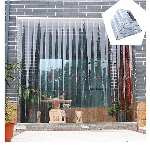 Kunststoff-Türvorhang, PVC-Kunststoff-Vorhangstreifen, Vinyl-Türstreifen, Industrie-Streifenvorhang für Garage, Geschäft, Einkaufszentren (Größe: 120 x 350 cm)