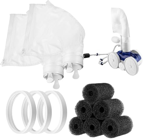 Accesorios para limpiador de piscinas, juego de limpieza de piscinas, accesorios para limpiadores de piscinas portátiles, 2 bolsas de filtro 280, 6 piezas de cepillo de tubo de barrido, 3 neumáticos