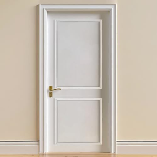 10 Pcs Door Moulding Kit Peel and Stick Door Moulding Panel Pre-Cut Door Panels Premade Wainscoting Panels for Mirror Window Frame Decor