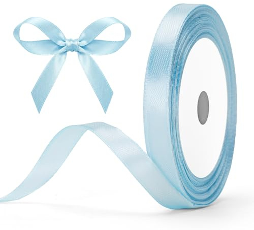 G2PLUS Babyblau Satinband 10mm: Dekoration Geschenkband, 22m Schleifenband zum Bastel, Dekoband für Geschenkverpackung, Dekoration