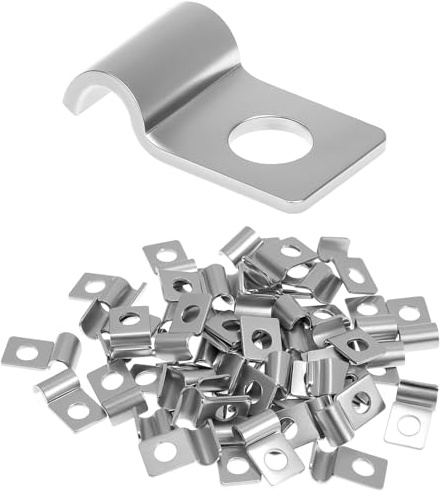 QWORK® 50 Piezas Abrazaderas para Tubo Ø 4-5mm en Acero Inoxidable 304, Soportes U para Interior y Exterior