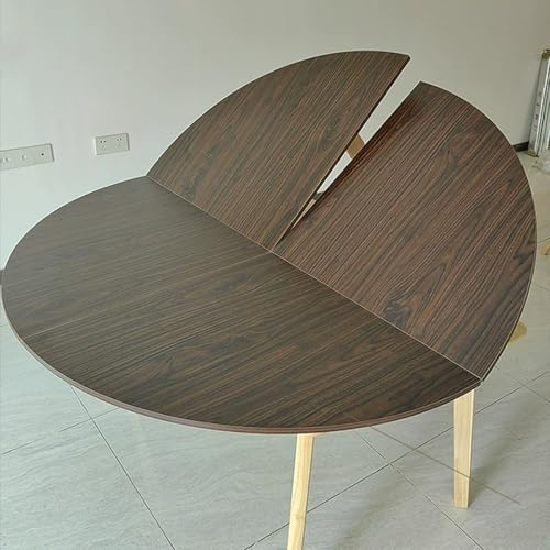 SEIFE Grande prolunga per tavolo rotondo pieghevole,sostituzione del piano del tavolo, prolunga temporanea per tavolo pieghevole(Walnut,120cm/47.2in)
