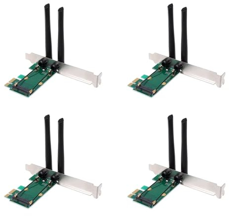 Uikdjgu 4X Tarjeta Inalámbrica WiFi Mini PCI-E Express Una Adaptador PCI-E con 8 Antenas Externas para PC
