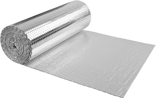 Radiator Reflector Foil Insulation 10m x 60cm Reflective Sheet 3mm Thick Radiator Foil Bubble Wrap Insulation to Prevent Heat Loss - Easy to Cut and Install with 12 Sticky Pads (60 x 38 x 1.5mm) (2)