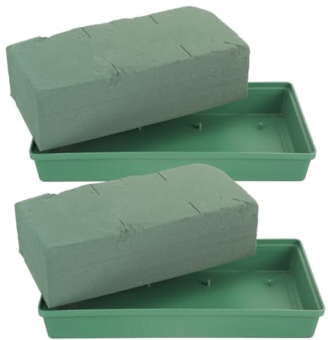 ARTSEWPLY 2 Pezzi Blocchi per Composizioni Floreali con Base Verde Assorbente per Fiori Freschi e Artificiali Supporto per Decorazioni Lapidi e Tombe per Esterni e Cimiteri