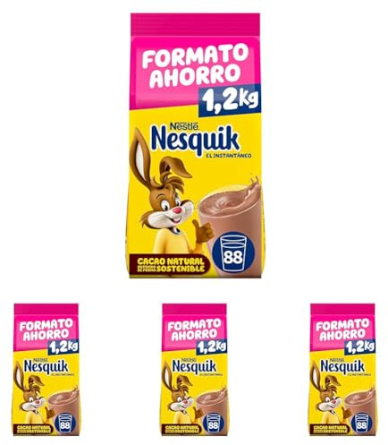 Nesquik NESTLÉ Instantáneo Cacao Soluble 1,2kg Bolsa (Paquete de 4)
