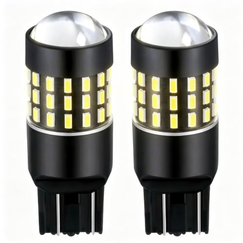 Solisara 2PCS W21W T20 LED Bulb, 66SMD 7443 7440 580 992 12V-24V Car Light | 6500K White Replacement Bulb for Auto Backup Reverse Light DRL Daytime Running Light Turn Signal Brake Parking Tail Lights
