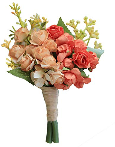 Fouriding Bräutigam Anstecknadel Boutonniere Boutonnièr Braut Blumen Corsage Brosche Hochzeitsanstecker der Männer für Herren Hochzeit Anzug Bankett Partei Dekoration