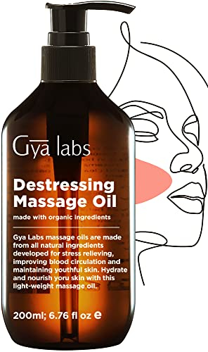 Gya Labs Antistress Massageöl für Haut und Muskelkater - 100% Reines Natürliches Wärmendes Massageöl in Spa-Qualität für Männer und Damen