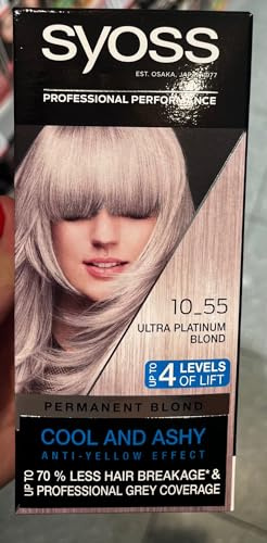 Syoss Blond Cool Blonds hårfärg, hårfärg, 10–55 platinum blond nivå 3, 115 ml