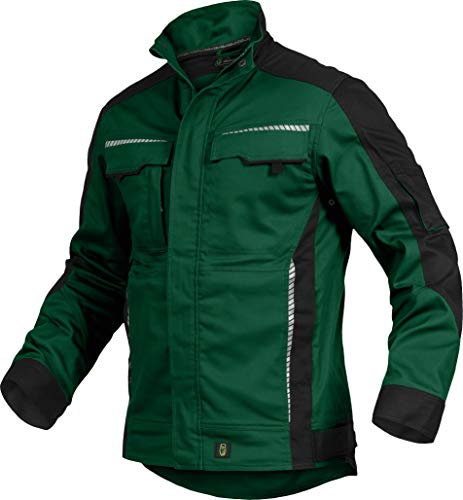 Leibwächter Flex-Line Herren Arbeitsjacke Bundjacke, Grün Gr. XL, atmungsaktive Allwetterjacke mit Stretchanteil für Herbst und Winter, robuste Arbeitsjacke Männer mit Reflexstreifen