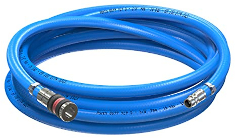 AUPROTEC Druckluftschlauch Set 9mm Ø Innen 5m PVC-Schlauch I Mit S2000 Sicherheitskupplung für Druckluft-Kompressor I Würth Kompressorschlauch hochflexibel