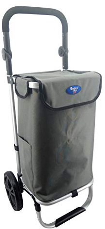 Eagle London Shopping Trolley, Folding Handle Trolley on Wheels with Durable Bag and Foldable Design, Max Capacity 25kg, 45L, Push/Pull, Sold in 4 Colors (Grey)