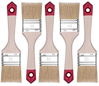 HARDY WORKING TOOLS Flachpinsel-Set 5-teilig, 5 Stück – 50 mm Breite, Malerpinsel Set mit Holzgriff, Lackpinsel Serie *40*, 5PCS, Pinselset A0202-400520