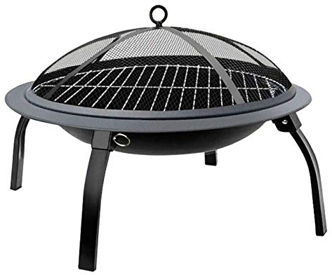 caihuashopping Picknick-Grill Holzkohlegrill 22-Zoll-Schwarz-Falten-brennendes Feuergrube-Außenheizung Hinterhof-Patio-Herd Kamin BBQ-Grill Kleiner Grill