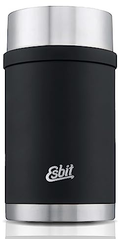 Esbit Thermobehälter Sculptor für Essen - Warmhaltebehälter 1000 ml in Schwarz - aus Edelstahl für warme und kalte Speisen